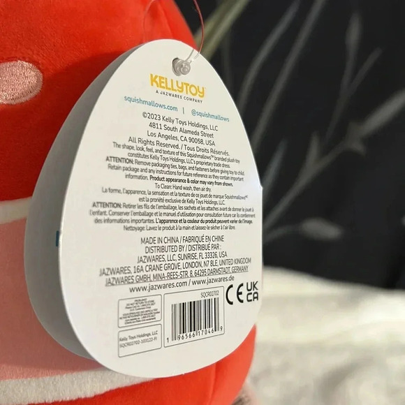 🦖😍🍓🎉 NWT Squishmallows 7” Janna the Strawberry Jam Squishmallow 🎉🍓😍 - Picture 8 of 8